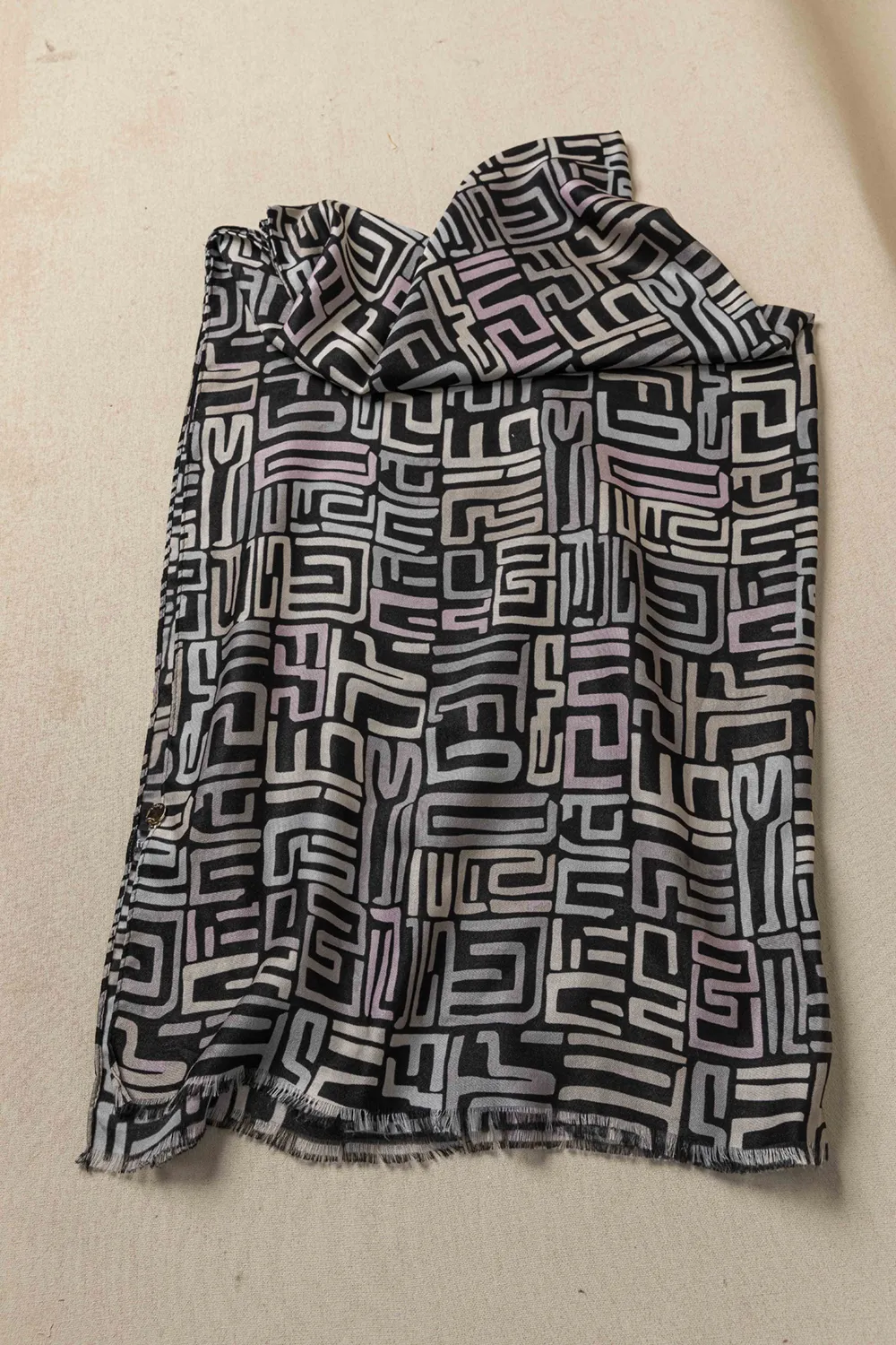 Πασμίνα με συμπαγή φλατ πλέξη