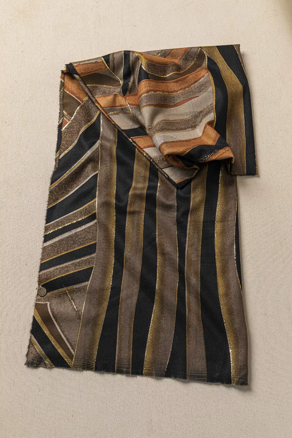 Πασμίνα με συμπαγή φλατ πλέξη